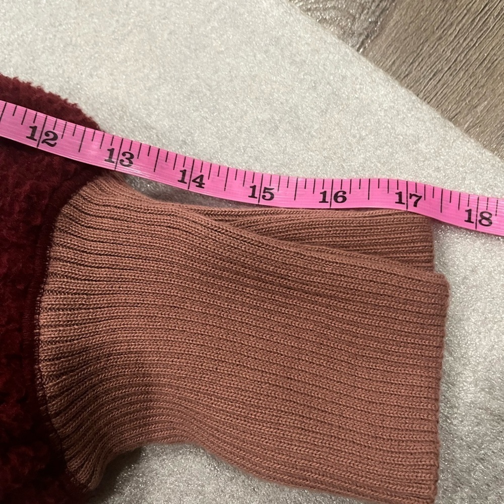 [XS]We The Free Burgundy Mulberry Camden Sherpa Pullover Teddy Sweater - Picture 8 of 8